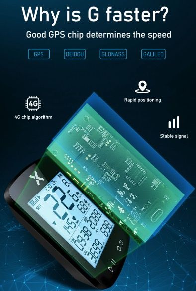 XOSS G+ G2 Cyklistický počítač GPS generace Bezdrátový měřič rychlosti a tracker s vlastním displejem a snímačem srdečního tepu