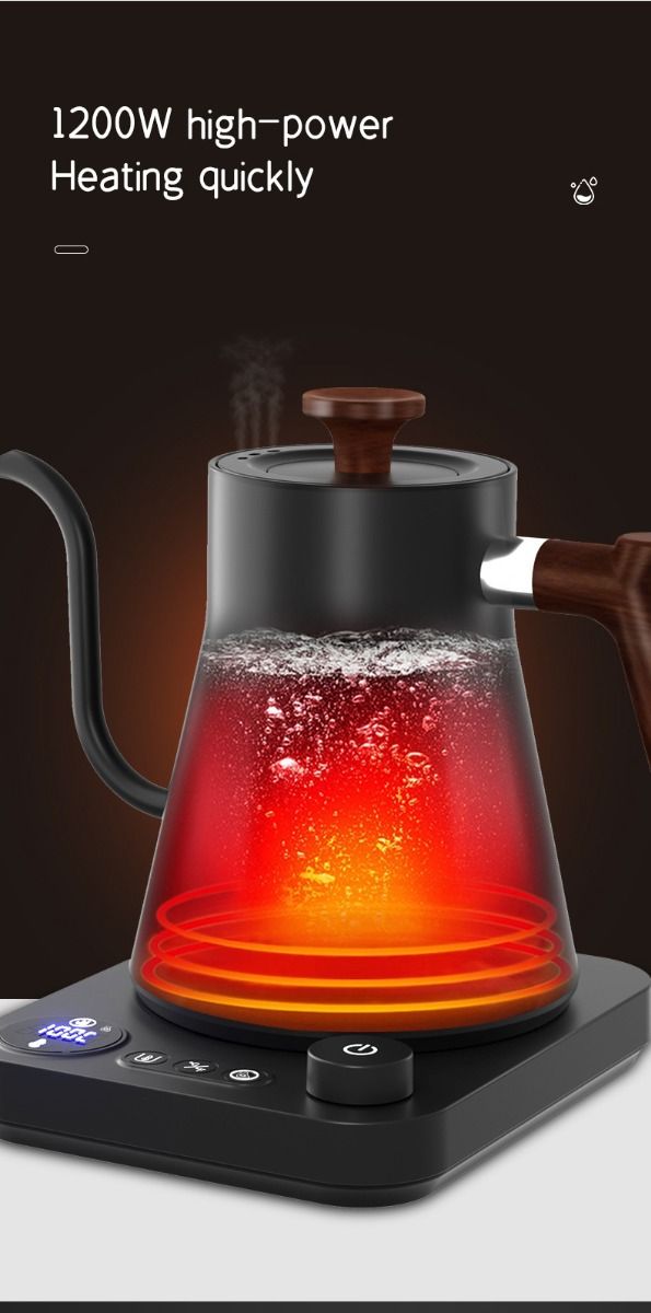 Elektrická Konvice: Přesné Nalévání s Regulací Teploty, Rychlý Ohřev pro Kávu a Čaj! Nový Stav.