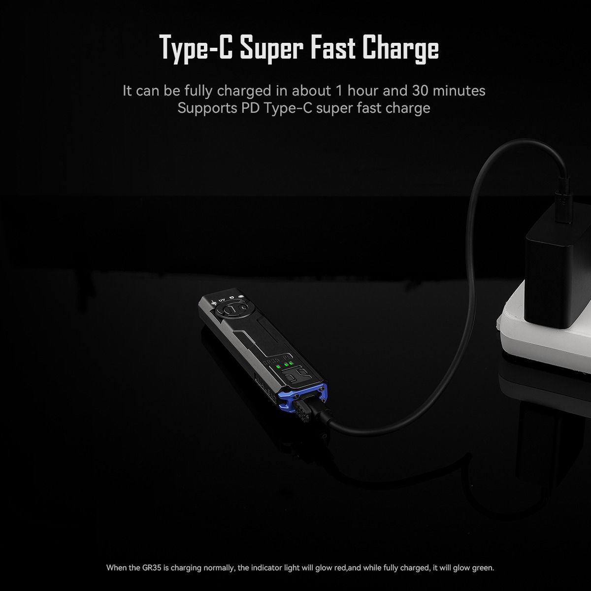 IMALENT GR35: Výkonná 2800lm EDC svítilna s laserem, UV a signalizací. Zelená LED.