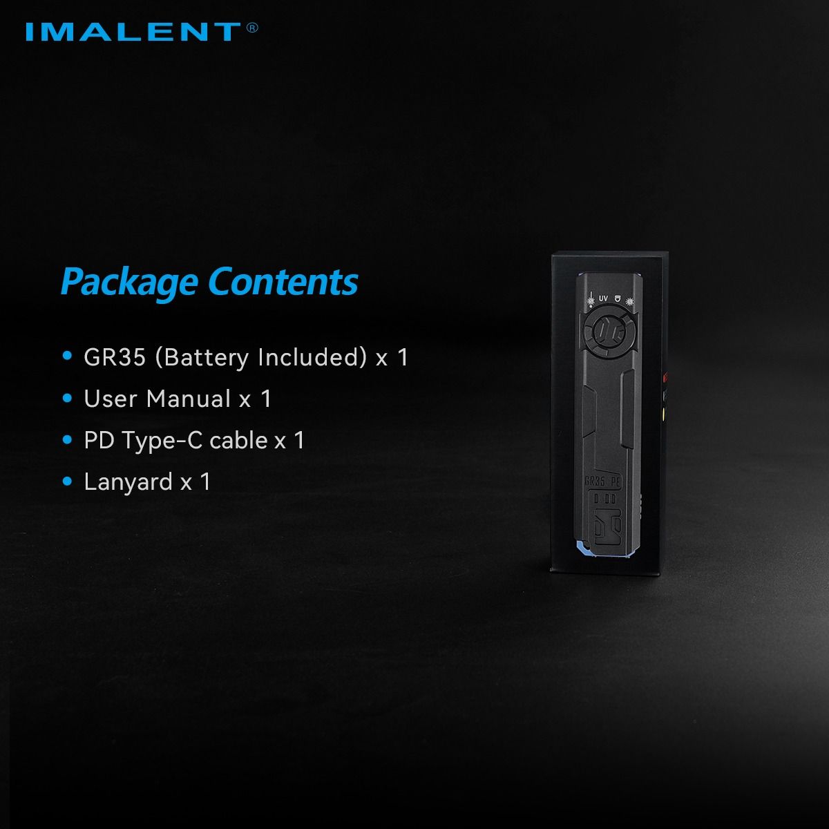 IMALENT GR35 Červená LED EDC Svítilna, 2800 lm, Všestranná: UV, Laser, Detektor Bankovek