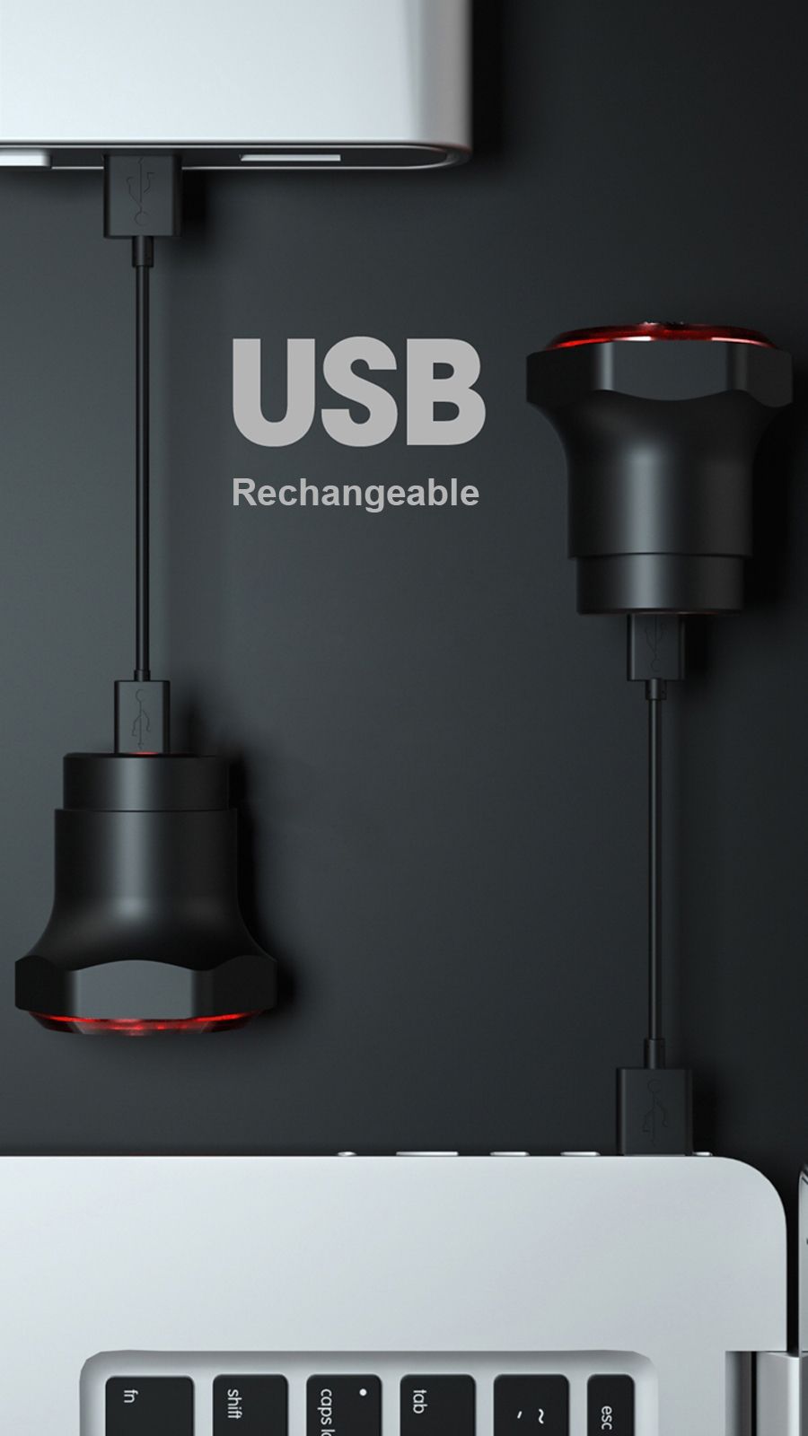 Inteligentní zadní světlo na kolo s automatickým start/stop brzdovým světlem, USB nabíjením, voděodolností IPX6 – cyklistické bezpečnostní světlo