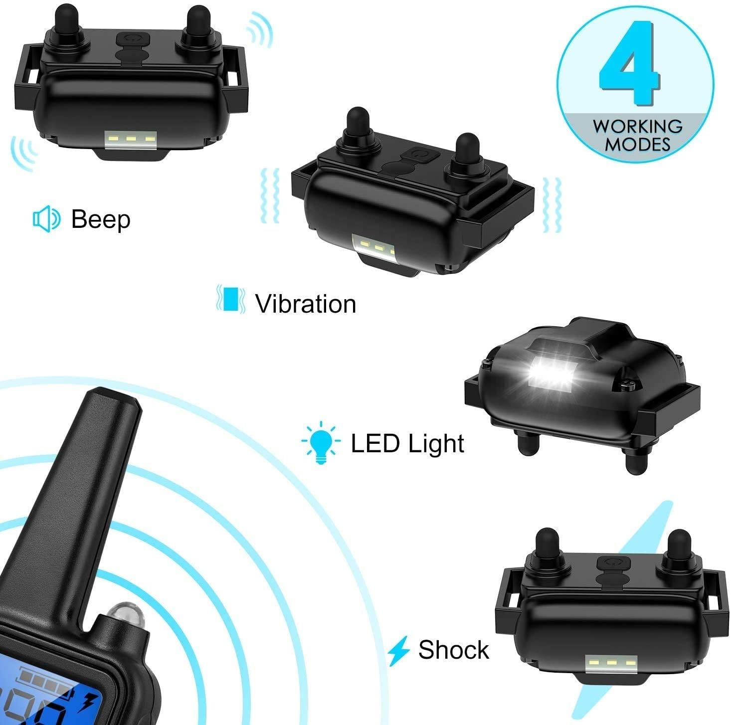 800m elektrický obojek pro výcvik psů s LCD displejem, dobíjecí vodotěsný obojek, efektivní venkovní výcvik