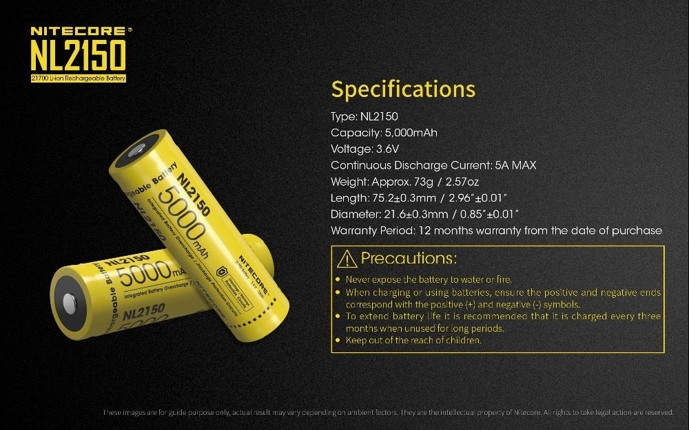 NITECORE NL2150 5000mAh 21700 Baterie – Lehká, Odolná Li-ion Dobíjecí pro Elektroniku a Outdoor!