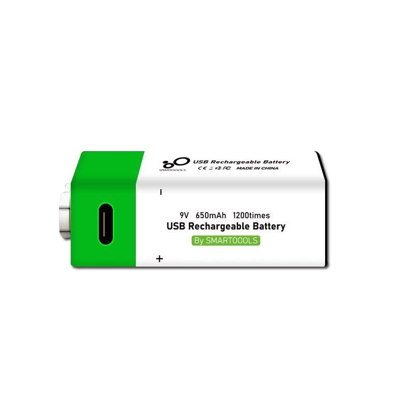9V 6F22 650mAh USB nabíjecí baterie, ekologický Li-ion zdroj pro hračky, mikrofon, multimetr a další