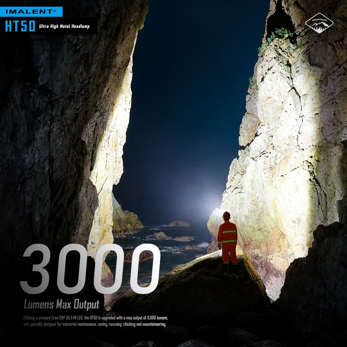 **IMLALENT HT50 Výkonná Čelovka LED | Dobíjecí Pro Dobrodružství | Vysoký Světelný Tok**