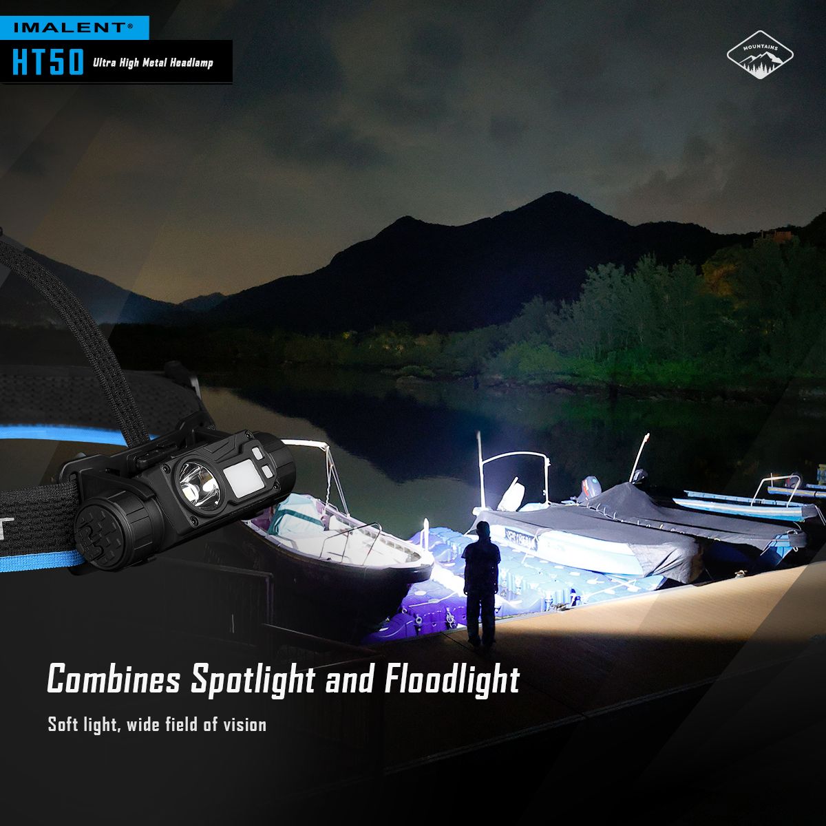 **IMLALENT HT50 Výkonná Čelovka LED | Dobíjecí Pro Dobrodružství | Vysoký Světelný Tok**