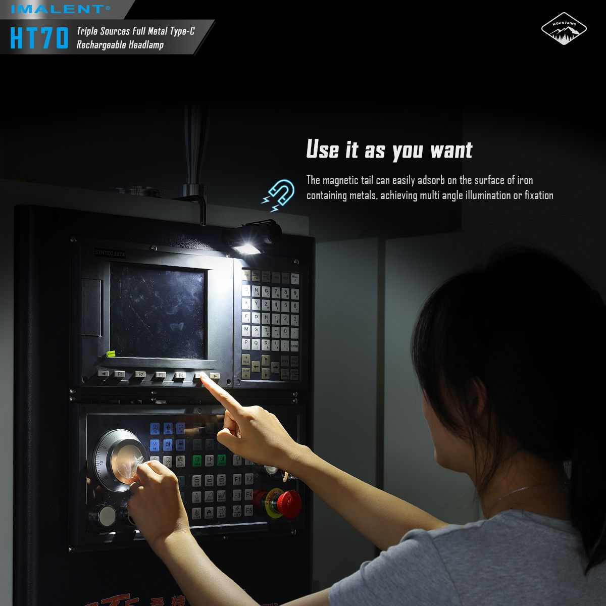 IMALENT HT70: Výkonná 3500lm XHP50.3 HI LED Čelovka pro Dobrodružství | Odolná s Trojitým Zdrojem Světla