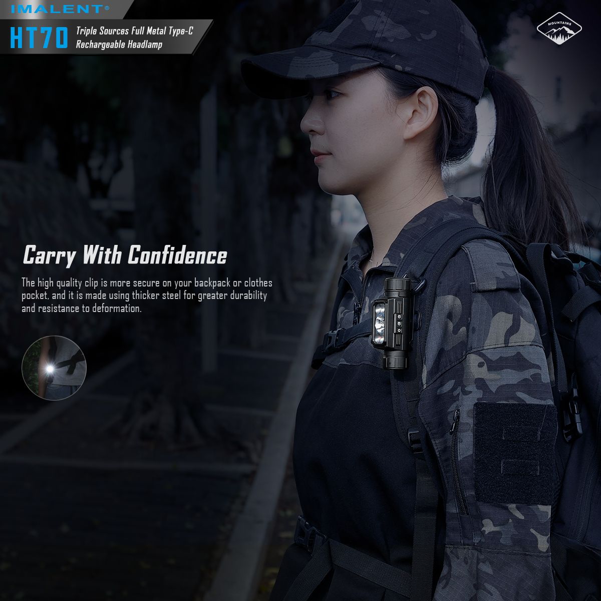 IMALENT HT70: Výkonná 3500lm XHP50.3 HI LED Čelovka pro Dobrodružství | Odolná s Trojitým Zdrojem Světla