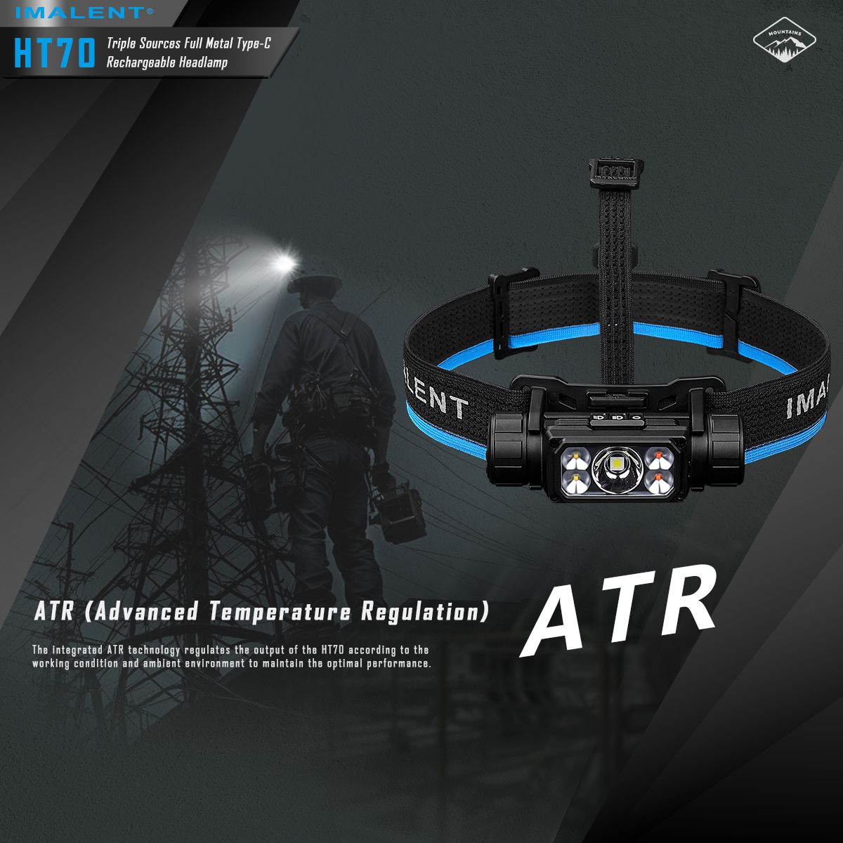 IMALENT HT70: Výkonná 3500lm XHP50.3 HI LED Čelovka pro Dobrodružství | Odolná s Trojitým Zdrojem Světla