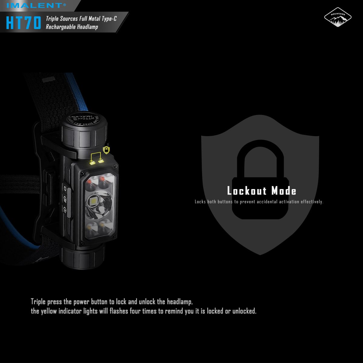 IMALENT HT70: Výkonná 3500lm XHP50.3 HI LED Čelovka pro Dobrodružství | Odolná s Trojitým Zdrojem Světla