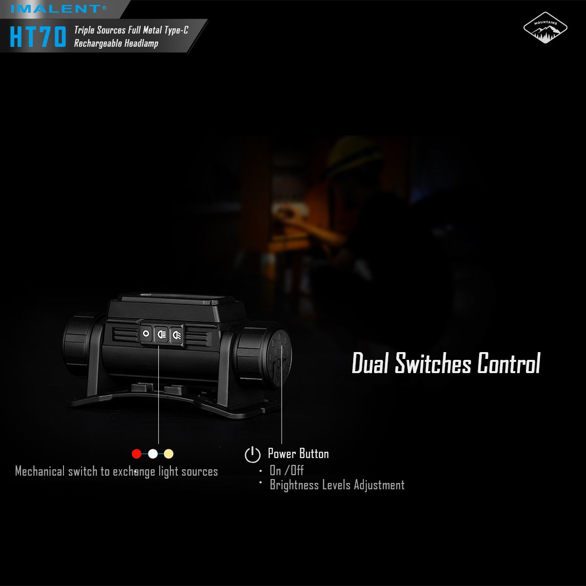 IMALENT HT70: Výkonná 3500lm XHP50.3 HI LED Čelovka pro Dobrodružství | Odolná s Trojitým Zdrojem Světla