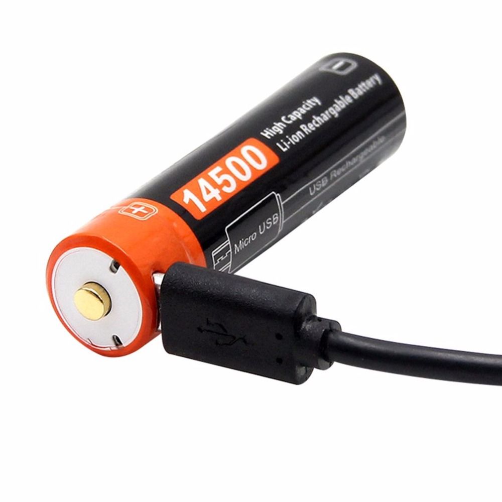 Doublepow 14500 750mAh 3.7V Li-ion Baterie | USB Dobíjecí LED Indikátor | Pro kempování a zařízení