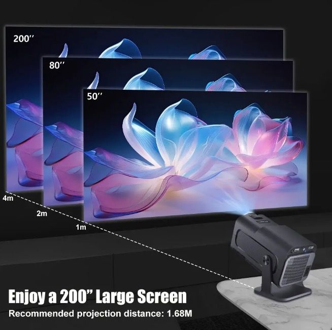 HY320 Android 11 4K Projektor - 390 ANSI Dual Wifi6 pro Domácí Zábavu i Venkovní Kino