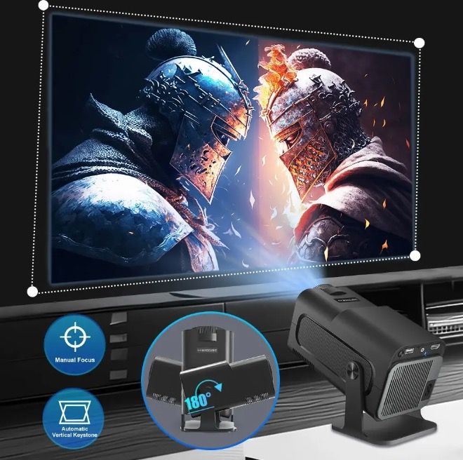 HY320 Android 11 4K Projektor - 390 ANSI Dual Wifi6 pro Domácí Zábavu i Venkovní Kino