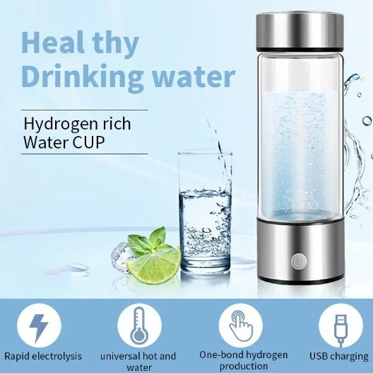 Přenosný generátor vodíku 420ml – Ionizátor pro zdraví a hydrataci, Antioxidant, Rychlá produkce H2