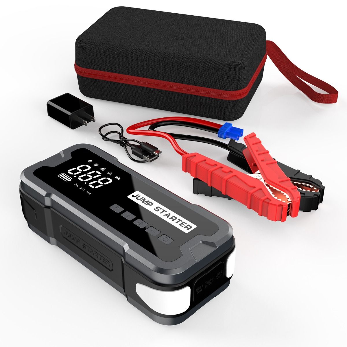 Startovací zdroj Power Bank Přenosná nabíječka s maximálním proudem 2000A Kompaktní design pro problémy s autobaterií