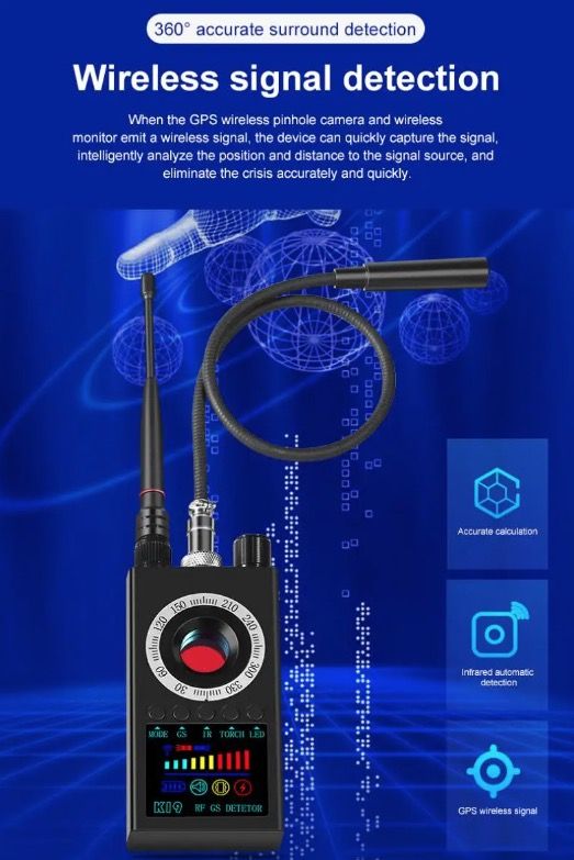 K19 Bezdrátový RF Detektor GPS Tracker Skener Kamera | Osobní Bezpečnost | Kompaktní | LCD | Nový