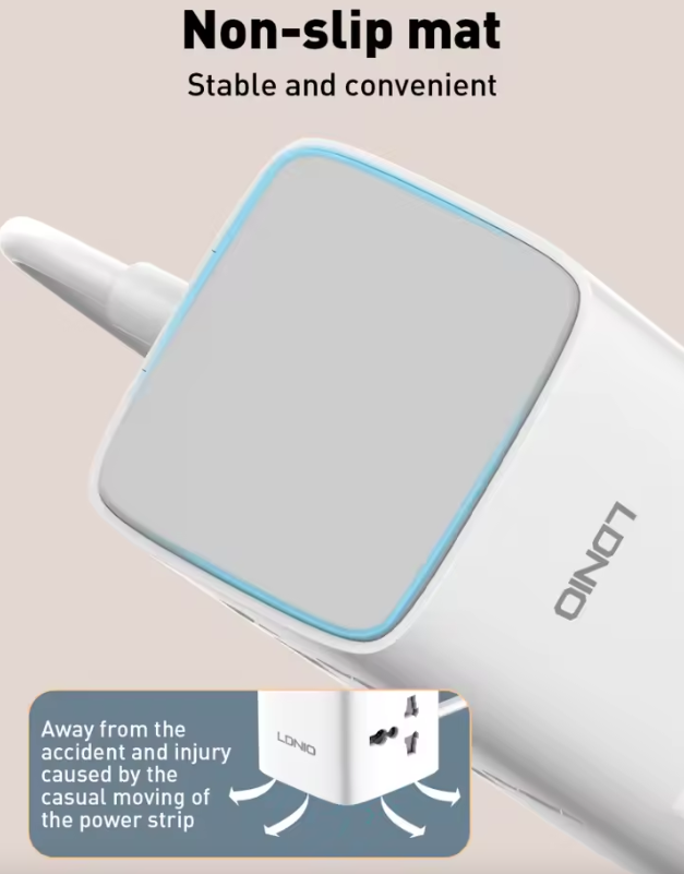 LDNIO Tower Multi Tap Cube Power Strip 70W USB-C, Univerzální Zásuvka UK US EU, Domácnost Kancelář Rychlé Nabíjení