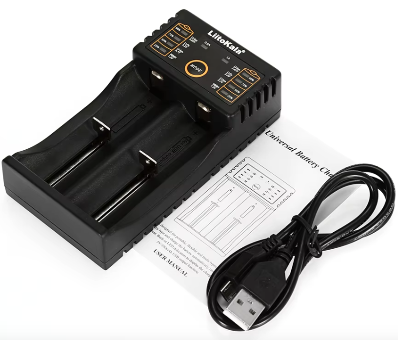 Liitokala Lii-202 Inteligentní Nabíječka 3.7V pro 18650, 26650, NiMH & Lithiové Baterie s USB Výstupem Přenosná
