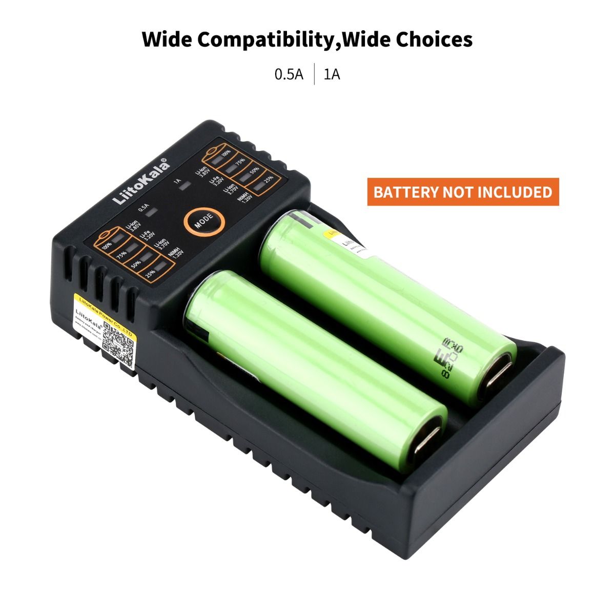 Liitokala Lii-202 Inteligentní Nabíječka 3.7V pro 18650, 26650, NiMH & Lithiové Baterie s USB Výstupem Přenosná