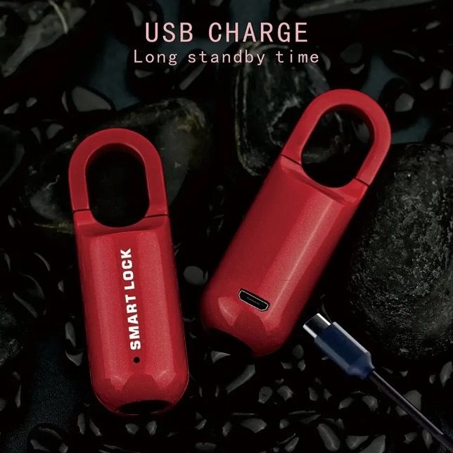 Chytrý Miniaturní Zámek s Otiskem Prstu - USB Bezklíčový, Lehký, pro Cestovní Bezpečnost na Cesty
