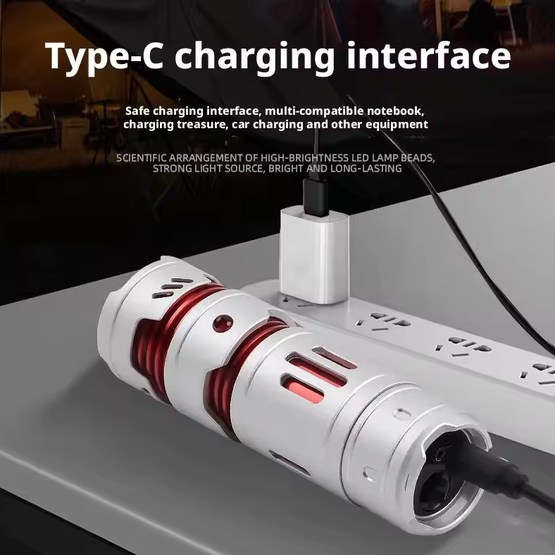 Přenosná Mini EDC Klíčenka Svítilna, USB Dobíjecí Kapesní Svítilna XPE360, 1000lm, Odolná