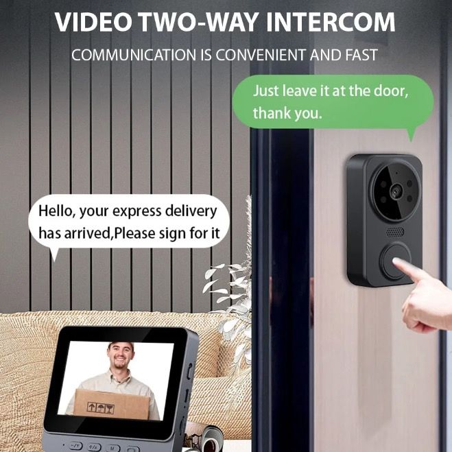 Bezdrátový videotelefon M12 | Chytrý WIFI zvonek s 4,3" IPS Obrazovkou a IR Nočním Viděním pro Domácnost