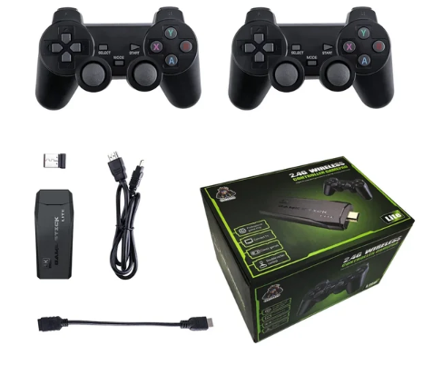 M8 Game Stick 4K Retro Herní Konzole s 2.4G Ovladači: PS1, Atari, až 10000 Her – Nostalgie Zaručena!