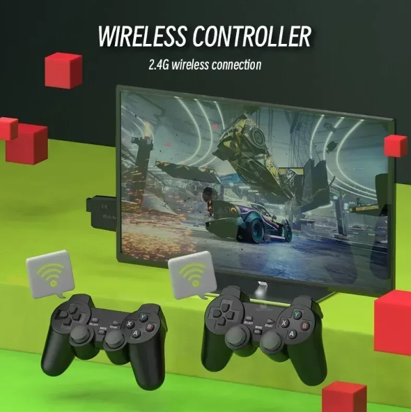 M8 Game Stick 4K Retro Herní Konzole s 2.4G Ovladači: PS1, Atari, až 10000 Her – Nostalgie Zaručena!