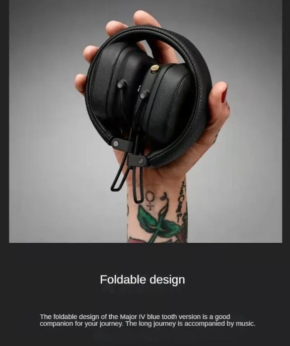 Marshall Major IV Bluetooth sluchátka, klasická estetika, signaturní zvuk, hluboké basy, bezdrátové nabíjení