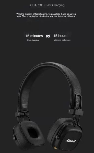 Marshall Major IV Bluetooth sluchátka, klasická estetika, signaturní zvuk, hluboké basy, bezdrátové nabíjení