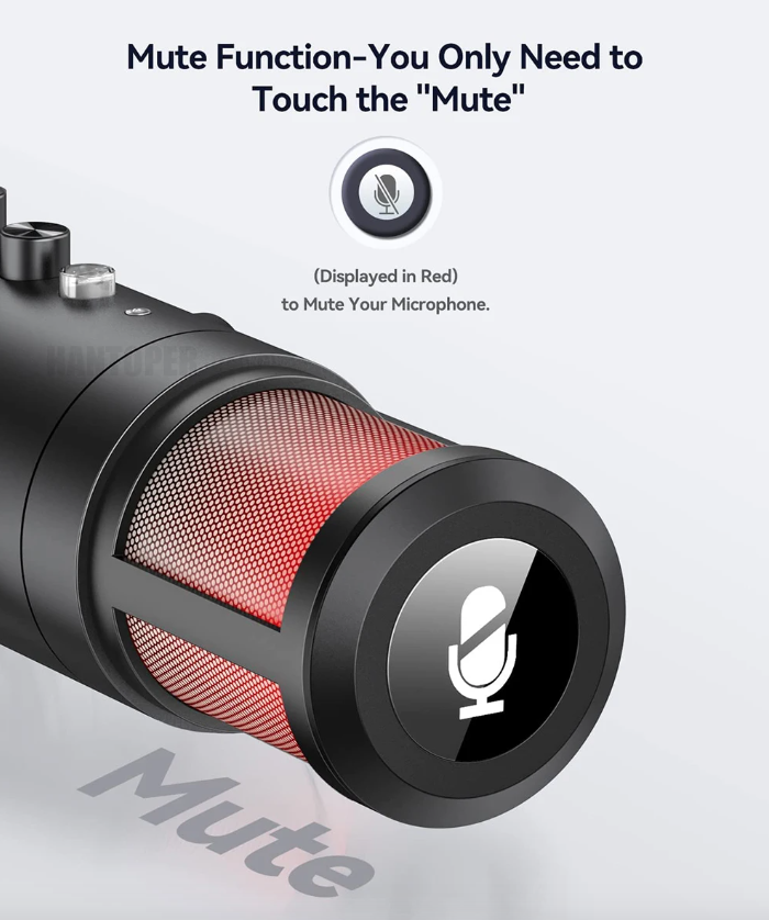 MU900PRO RGB USB Profesionální Stream/Gaming Mikrofon s Dynamickým RGB Podsvícením pro Tvůrce Obsahu, Vysoká Kvalita Zvuku