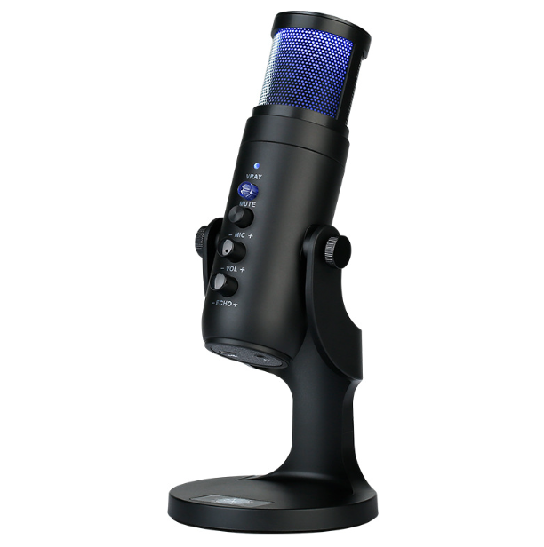 MU900PRO RGB USB Profesionální Stream/Gaming Mikrofon s Dynamickým RGB Podsvícením pro Tvůrce Obsahu, Vysoká Kvalita Zvuku