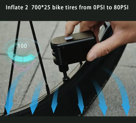A2 Mini elektrická bezdrátová přenosná pumpička na kolo, ventil Presta/Schrader, lehké cyklistické vybavení