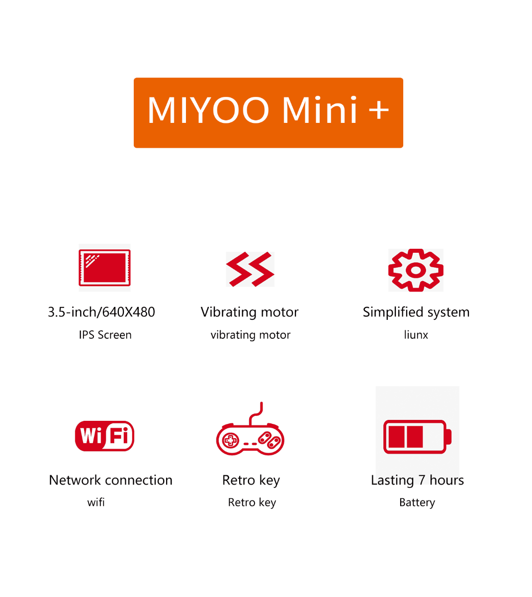 MIYOO Mini Plus Přenosná Retro Herní Konzole s 3,5" IPS Obrazovkou | Linux Systém pro Kl. Videohry