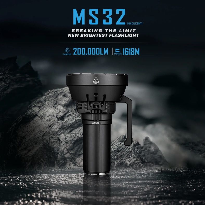 IMALENT MS32 200000 Lumen LED vysokovýkonná svítilna s více režimy osvětlení pro venkovní dobrodružství