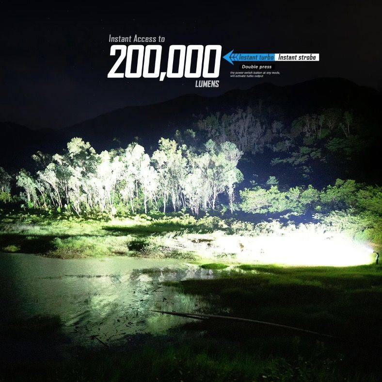 IMALENT MS32 200000 Lumen LED vysokovýkonná svítilna s více režimy osvětlení pro venkovní dobrodružství