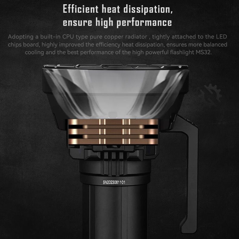 IMALENT MS32 200000 Lumen LED vysokovýkonná svítilna s více režimy osvětlení pro venkovní dobrodružství