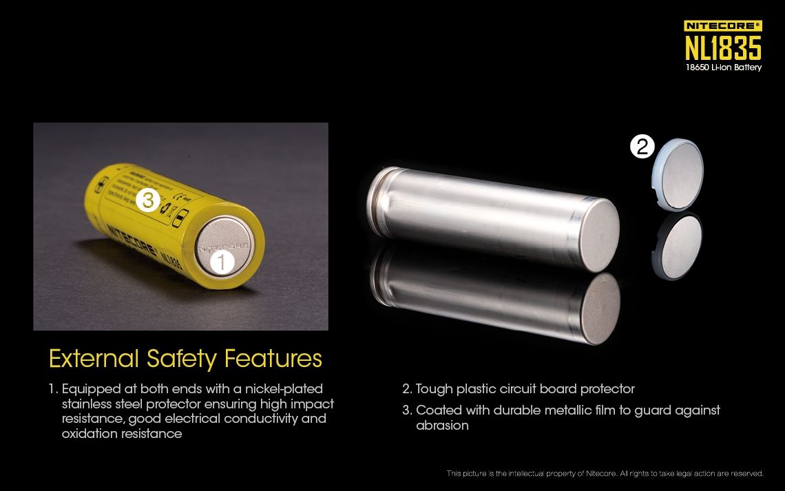 Nitecore 18650 NL1835 3500mAh Li-ion dobíjecí baterie pro dlouhotrvající výkon a spolehlivý výkon