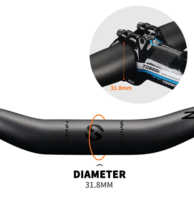 TOSEEK ZF-ONE MTB Karbonové řídítka 31.8mm Lehké Matná černá 580mm 760mm Ergonomický design Prémiová kvalita