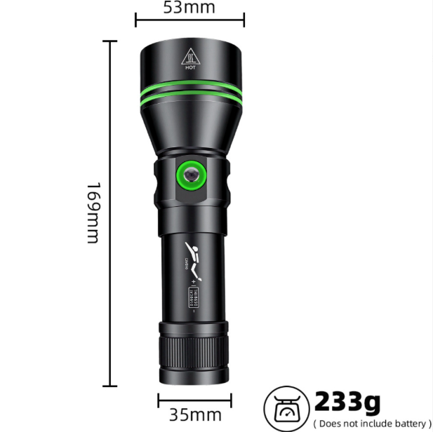 P70 Potápěčské Světlo 5000lm, Super Jasné, IPX8 Vodotěsné do 200m | Ideální pro Noční Potápění