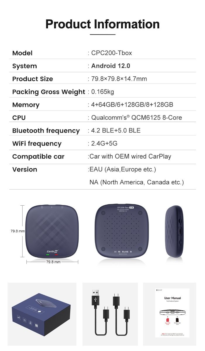 CarlinKit CarPlay Ai Box QCM6125 Android 13 | Mini Wireless na IPTV & Netflix!