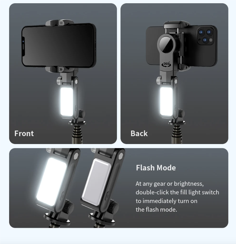 Q18 Selfie Stick Stativ s 360° otočením a gimbalovým stabilizátorem – Inteligentní sledování pro mobilní fotografie