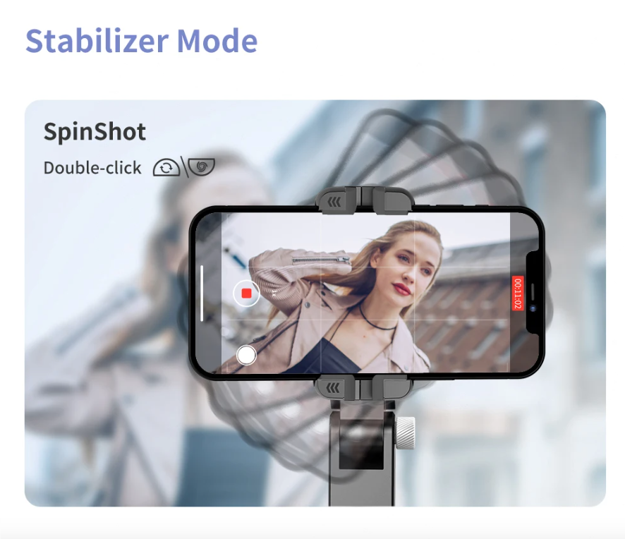 Q18 Selfie Stick Stativ s 360° otočením a gimbalovým stabilizátorem – Inteligentní sledování pro mobilní fotografie