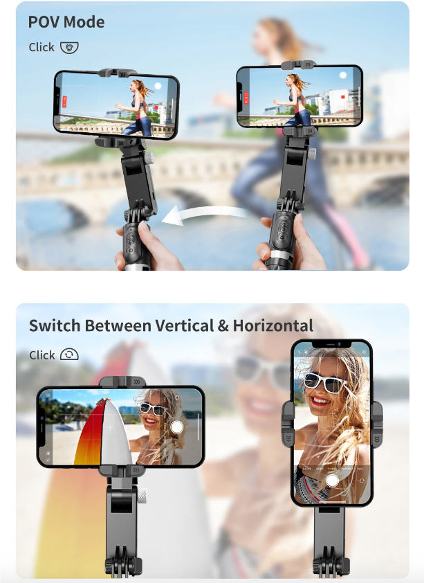 Q18 Selfie Stick Stativ s 360° otočením a gimbalovým stabilizátorem – Inteligentní sledování pro mobilní fotografie