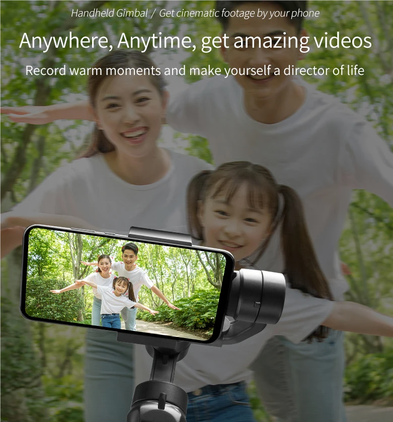 F6 3osý Stabilizátor pro Smartphone: Video stabilizátor s dlouhou výdrží pro plynulé záběry!