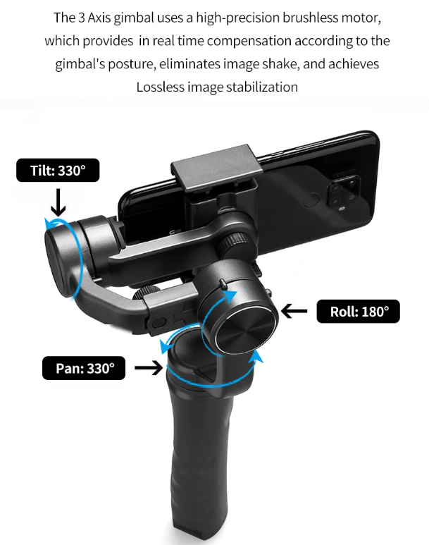 F6 3osý Stabilizátor pro Smartphone: Video stabilizátor s dlouhou výdrží pro plynulé záběry!