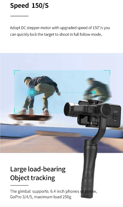 F6 3osý Stabilizátor pro Smartphone: Video stabilizátor s dlouhou výdrží pro plynulé záběry!