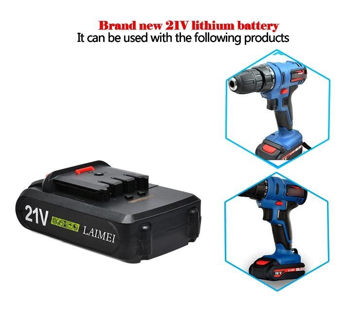 21V Lithium baterie pro elektrickou vrtačku a bezdrátový šroubovák, univerzální Li-ion pro DIY, rychlé nabíjení, spolehlivá.