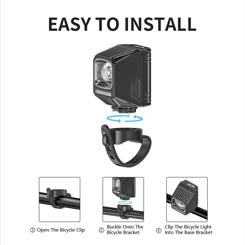 SMILING SHARK EVO1700 Přední cyklistické světlo, USB-C nabíjecí, vodotěsné, vícemódové LED světlo na kolo